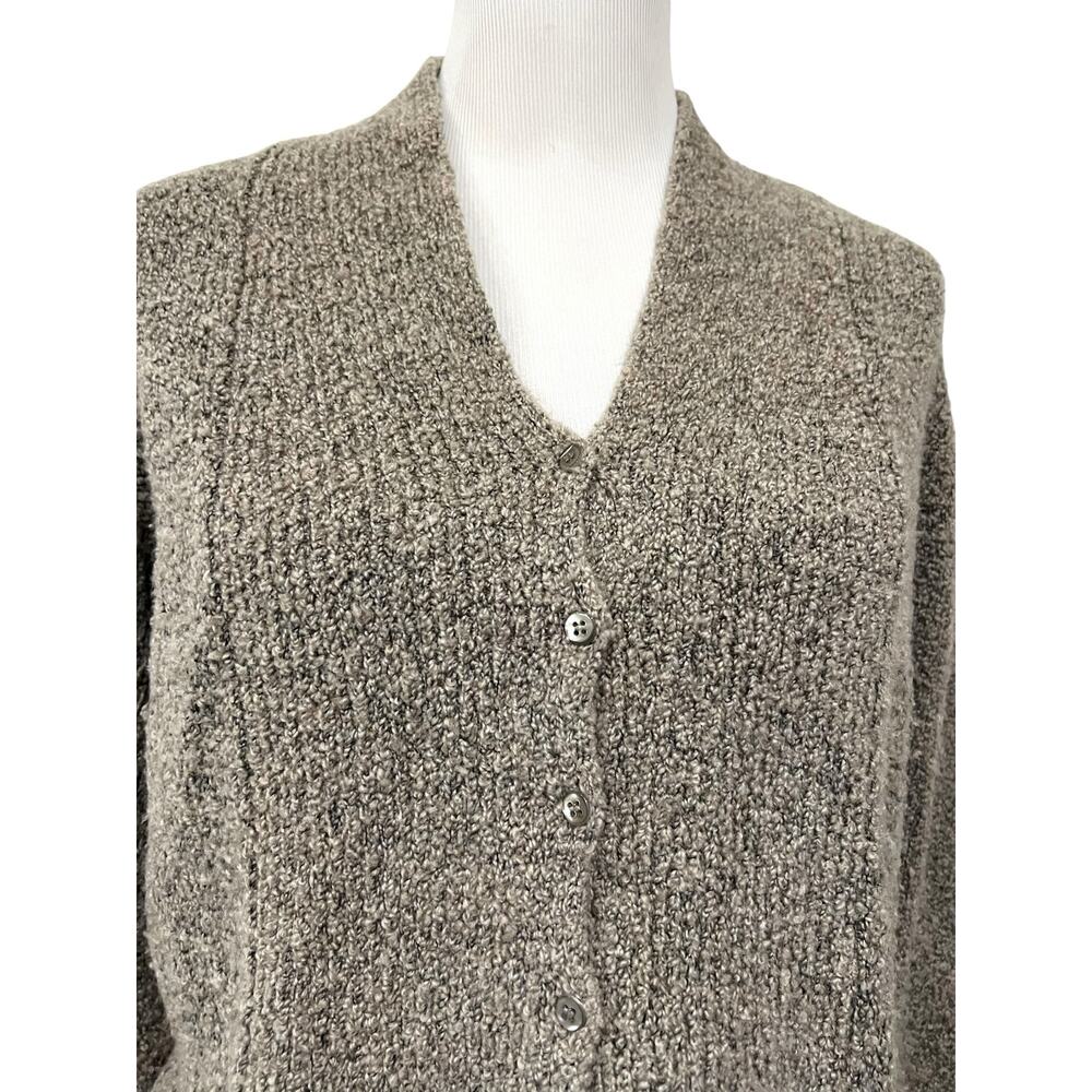 Vintage Eileen Fisher Tan Taupe Cardigan Sweater Sz L Merino Wool Cashmere Blend - Picture 4 of 8